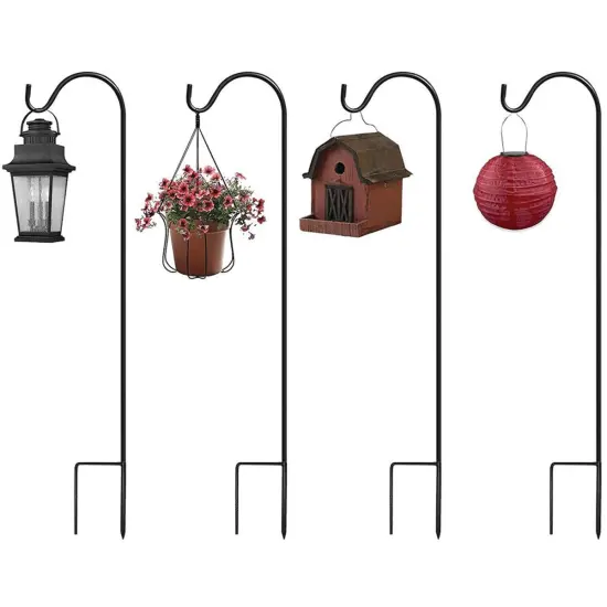 Sorbus Set of 10 Shepherds Hooks for Outdoor - Extendable Garden Stakes for Plants, Lights, Lanterns, Flower Baskets, and More {3}