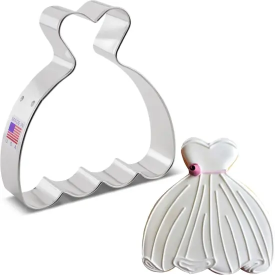 Ann Clark Wedding Dress Ball Princess Gown Cookie Cutter, 4" {1}