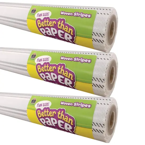 Fun Size Better Than Paper&reg; Bulletin Board Roll, 18" x 12', Woven Stripes, Pack of 3 {1}