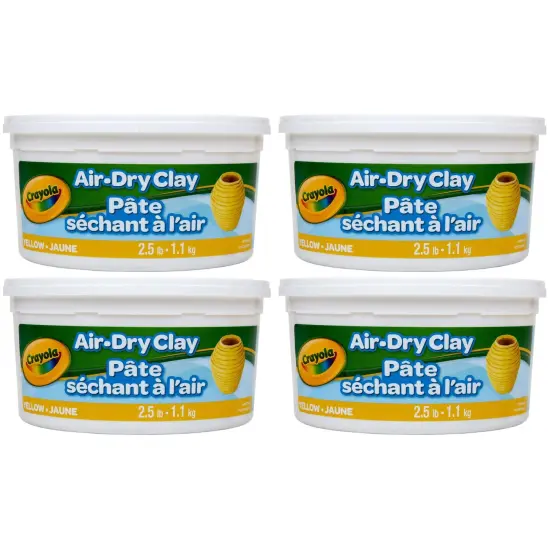 Air Dry Clay, 2.5lb Tub, Yellow, Pack of 4 {1}