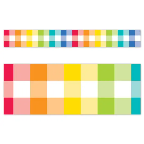 Core Decor Rainbow Buffalo Check EZ Border, 48 Feet Per Pack, 3 Packs {2}