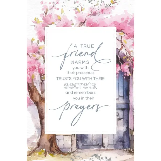 A True Friend Wood Plaque with Easel and Hook Wall Tabletop Art - 6 inches x 9 inches {1}