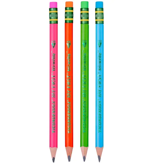 My First&reg; Tri-Write&trade; Wood-Cased Pencils, Neon Assorted, 12 Per Pack, 2 Packs {5}