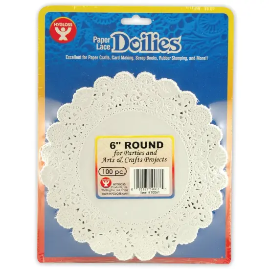 Round Paper Lace Doilies, White, 6", 100 Per Pack, 3 Packs {2}