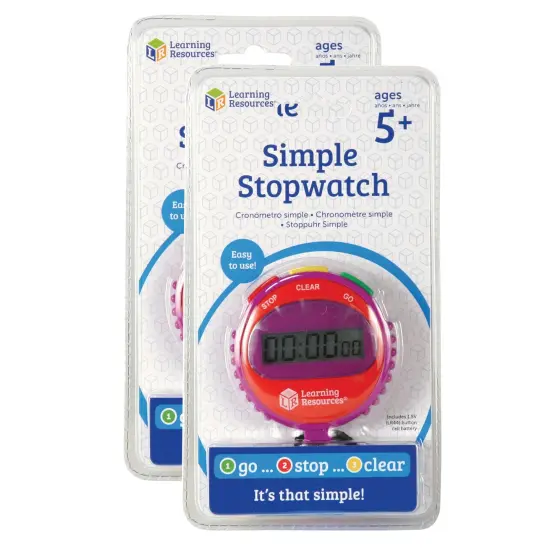 Simple Stopwatch, Assorted Colors, Pack of 2 {1}