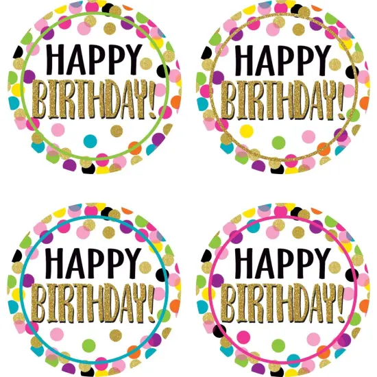 Confetti Happy Birthday Wear 'Em Badges, 32 Per Pack, 6 Packs {2}