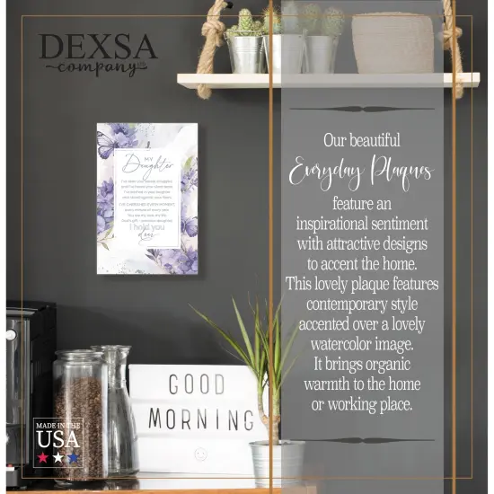 My Daughter Wood Plaque with Easel and Hook Wall Tabletop Art - 6 inches x 9 inches {2}