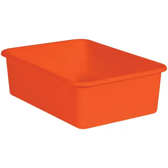 Orange Large Plastic Storage Bin, Pack of 3 {2}
