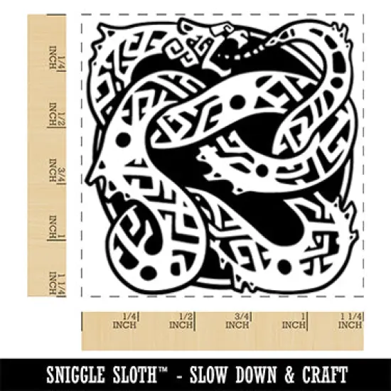 Jormungandr World Serpent Snake Ragnarok Square Rubber Stamp for Stamping Crafting {1}