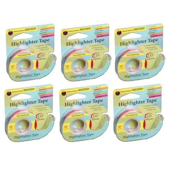 Removable Highlighter Tape, Pink, Pack of 6 {1}