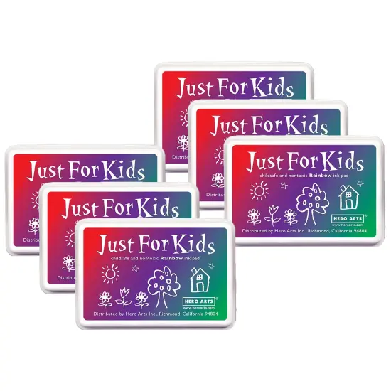 Just for Kids&reg; 3-Color Rainbow Ink Pad, Pack of 6 {1}
