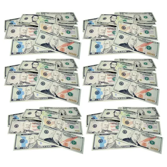Play Money: Assorted Bills, 110 Per Pack, 6 Packs {1}
