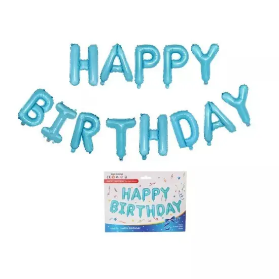 Kitcheniva Happy Birthday Foil Letter Balloons Party Decor 16" 13 Pcs Blue {1}