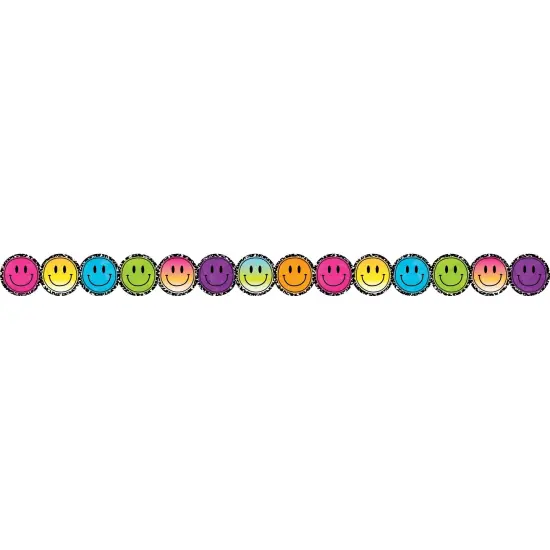 Brights 4Ever Smiley Faces Die-Cut Border Trim, 35 Feet Per Pack, 6 Packs {2}