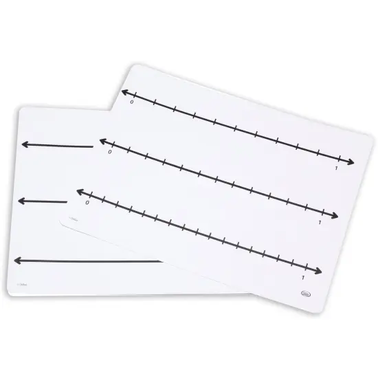 Write-On/Wipe-Off Fraction Number Line Mat, 9"W x 12"L, Pack of 10 {1}