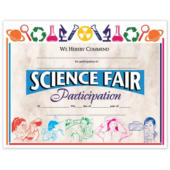 Science Fair Participation Award, 8.5" x 11", 30 Per Pack, 3 Packs {2}