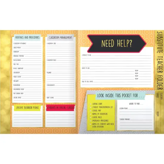 Aim High Substitute Teacher Folder, Grade PK-8, Pack of 6 {3}