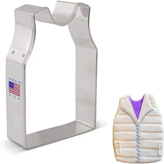 Ann Clark Sports Jersey Winter Vest Cookie Cutter, 4" {1}