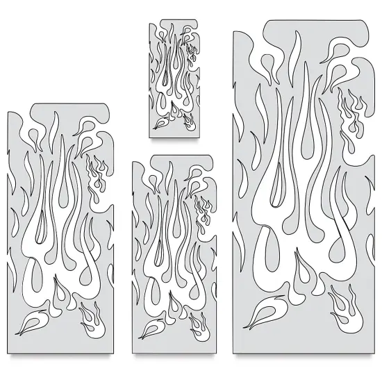 Iwata Artool Freehand Template - Set of 2, Flame Master Complete {1}