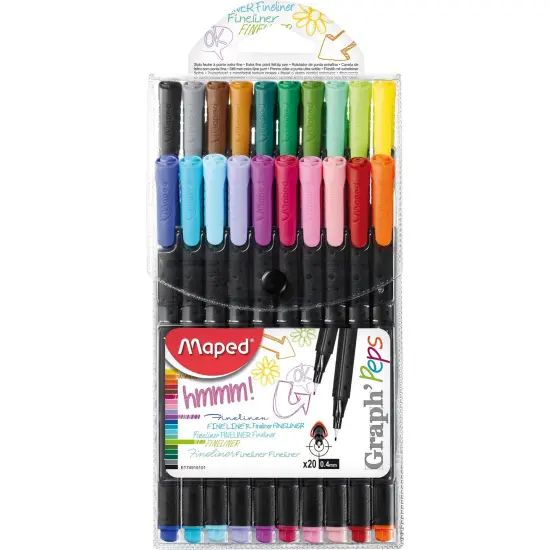 Graph'Peps 0.4mm Fine Felt Tipped Pens, Pack of 20 {2}