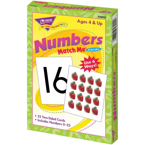 Numbers 0-25 Match Me Cards, 6 Sets {6}