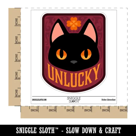 Unlucky Black Cat Waterproof Vinyl Phone Tablet Laptop Water Bottle Sticker Set - 5 Pack {1}