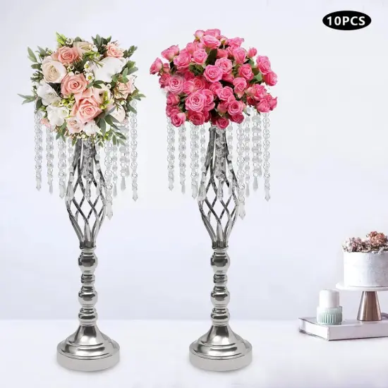 10-Pieces 21.7" Crystal Wedding Centerpiece Flower Stand {2}