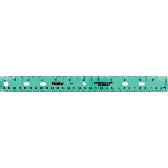 Shatter Resistant Ringbinder Ruler 12" / 30cm, Pack of 25 {4}