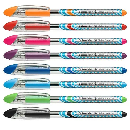 Slider Basic XB Ballpoint Pen, 1.4 mm, 8 Assorted Ink Colors in Reusable Wallet {2}