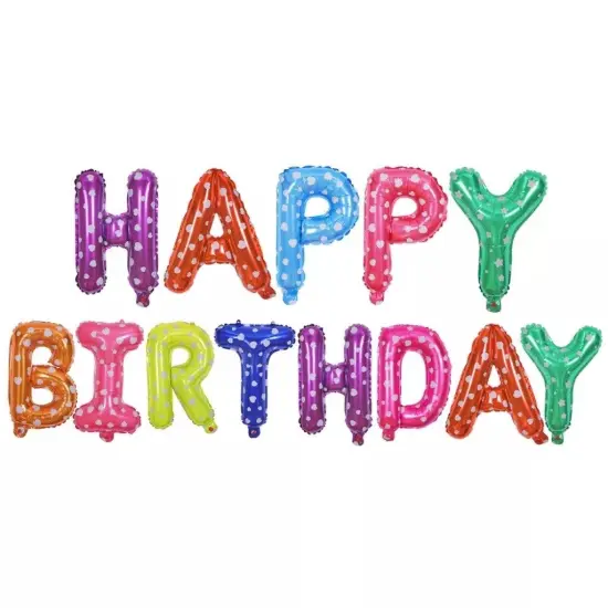 Kitcheniva Happy Birthday Foil Letter Balloons Party Decor 16" 13 Pcs Multicolor 1 {1}