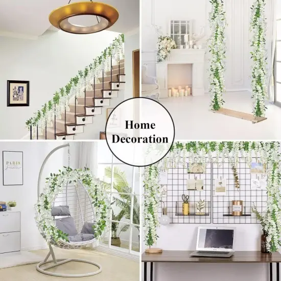 4X Artificial Fake Hanging Flowers Vine Plant Home Garden Outdoor Wedding Decor {3}