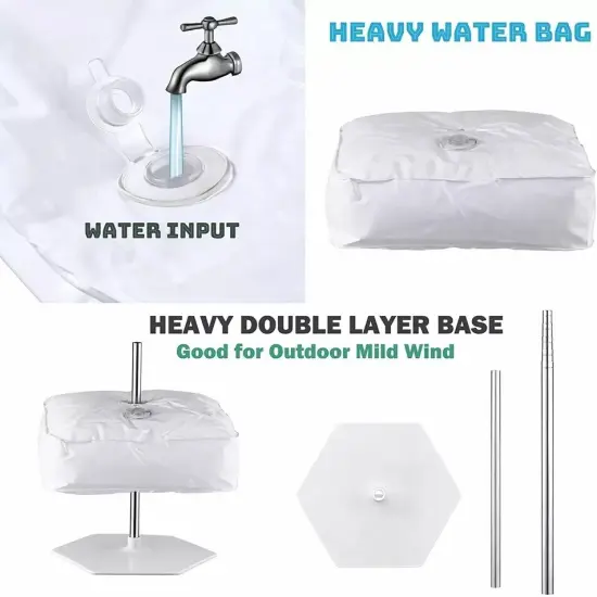 2 Set Balloon Column Stand Kit with Metal Pole & Water Bases {2}