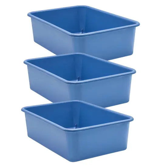 Slate Blue Large Plastic Storage Bin, Pack of 3 {1}