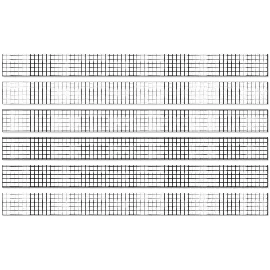 Creatively Inspired Black & White Grid Straight Borders, 36 Feet Per Pack, 6 Packs {1}