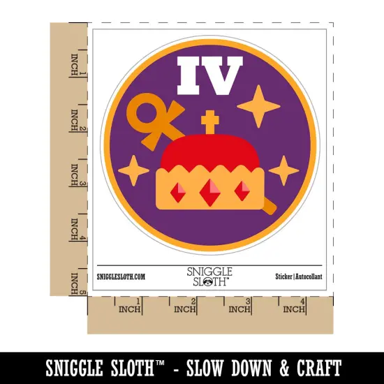 The Emperor Tarot Card Waterproof Vinyl Phone Tablet Laptop Water Bottle Sticker Set - 5 Pack {1}