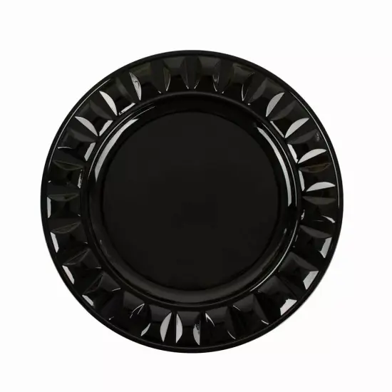 BLACK 6 Round 13" Plastic CHARGER PLATES Bejeweled Rim Design {1}