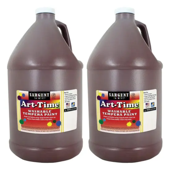 Art-Time&reg; Washable Tempera Paint, Brown, Gallon, Pack of 2 {1}