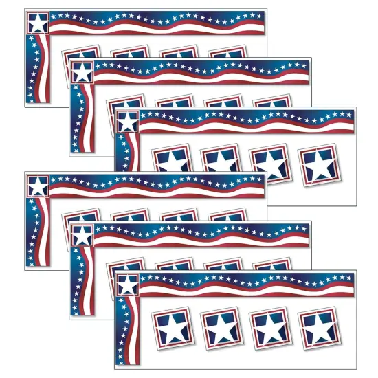 All Around the Board Trimmer, Stars & Stripes, 43 Feet Per Pack, 6 Packs {1}