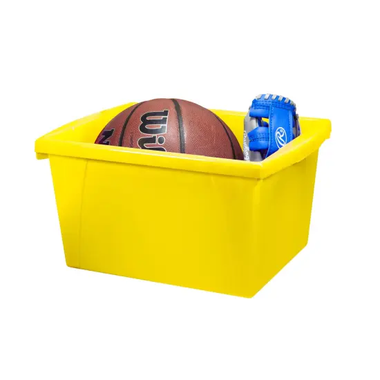 4 Gallon Classroom Storage Bin, Yellow, Pack of 3 {5}