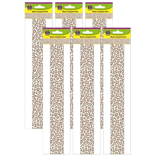 Blush Leopard Print Straight Border Trim, 35 Feet Per Pack, 6 Packs {2}