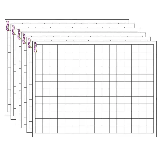 Graphing Grid (Small Squares) Wipe-Off&reg; Chart, 17" x 22", Pack of 6 {1}