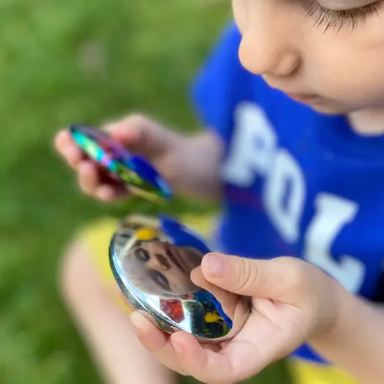 Sensory Reflective Sound Buttons - Set of 3 - Mirrored Discs for Babies and Toddlers - Sensory Stacking Toy {4}