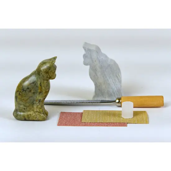 Cat Soapstone Carving Kit {2}