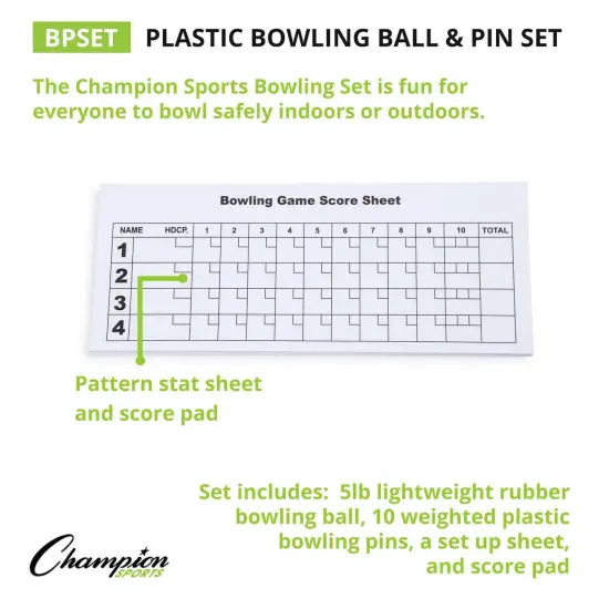 Plastic Bowling Ball & Pin Set {3}