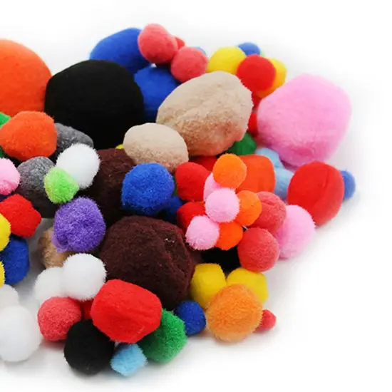 Pom Poms Assorted Sizes & Colors, 1 Pound {2}