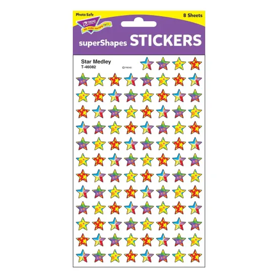 Star Medley superShapes Stickers, 800 Per Pack, 6 Packs {4}