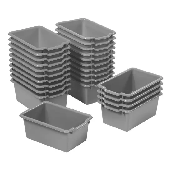 Scoop Front Storage Bins, Multipurpose Organization, 25-Pack Dark Grey {1}