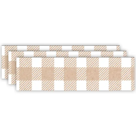 Krafty Pop Kraft Buffalo Check EZ Border, 48 Feet Per Pack, 3 Packs {1}
