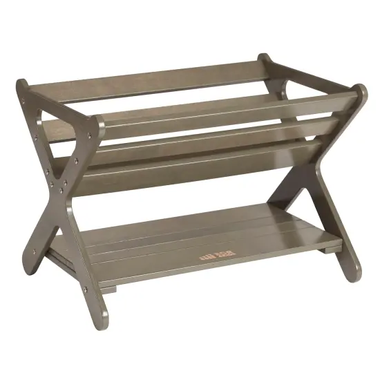 Book Caddy with Shelf, Bookshelf with Storage Grey Wash {1}