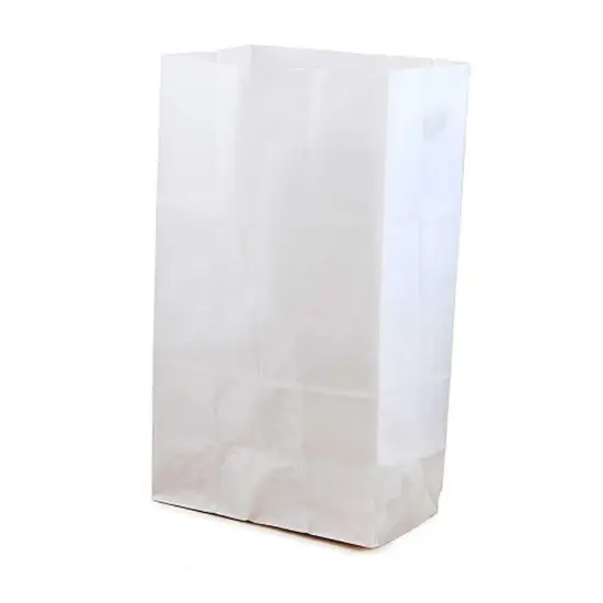 Large Gusseted Paper Bags, 6" x 3.5" x 11", White, 100 Per Pack, 2 Packs {2}